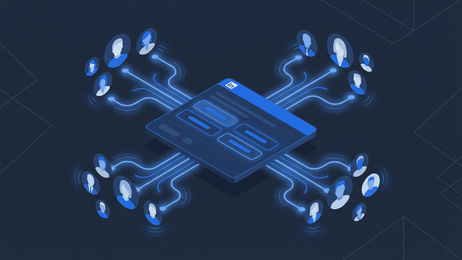 Visual representation of LinkedIn poll engagement signals connecting to sales opportunities