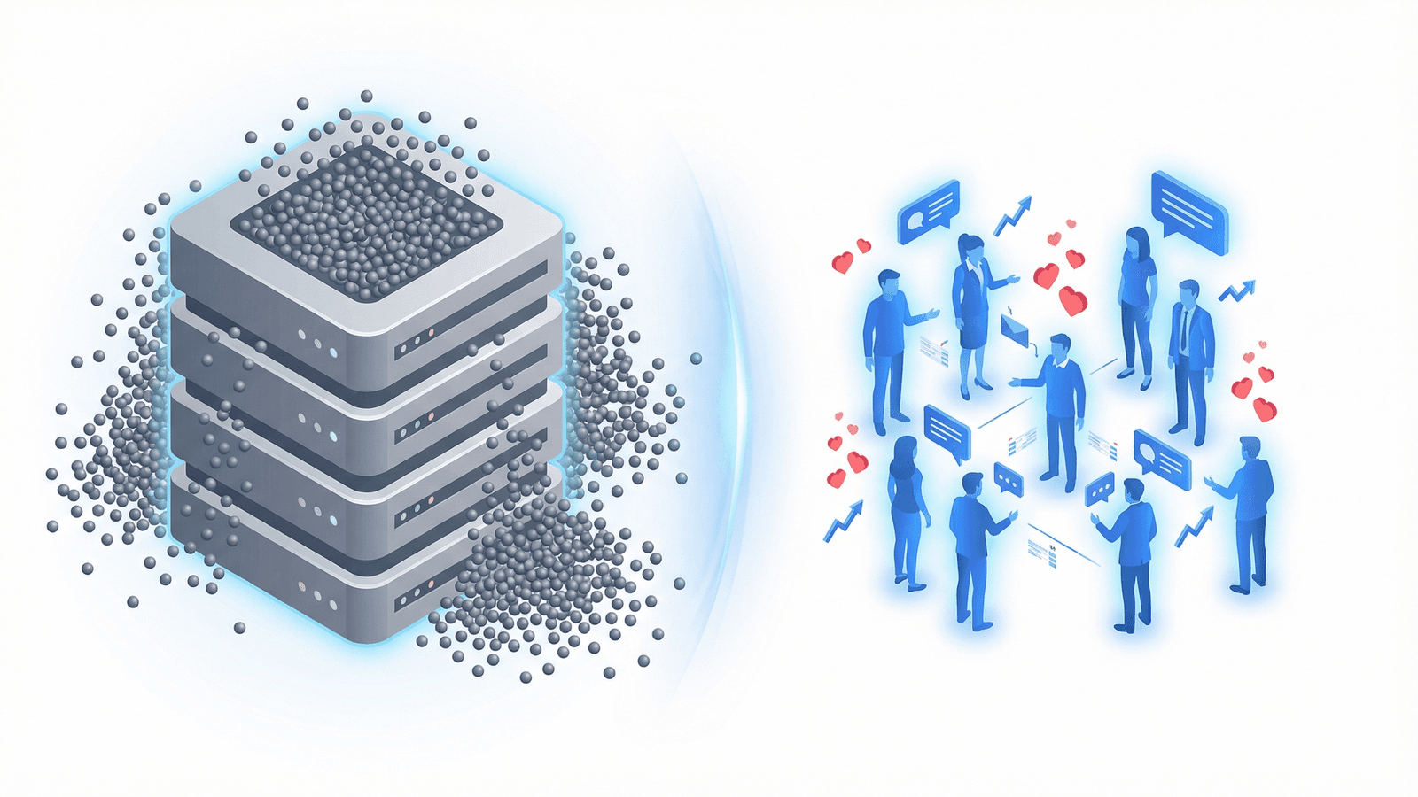 Sales professional reviewing lead data on laptop with warm lead indicators highlighted in dashboard interface